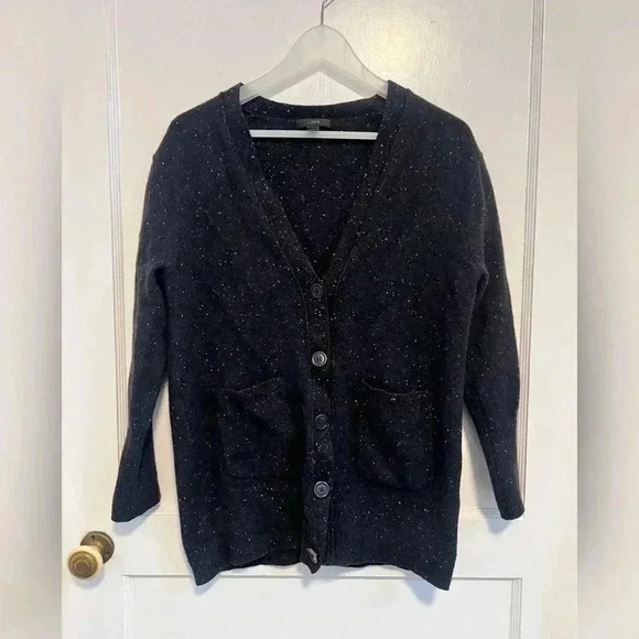 J Crew Wool Speckled Capsule Wardrobe Cardigan Size M - Picture 1 of 4